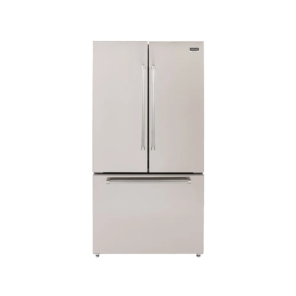 Refrigerador French Door 580 Crissair em inox, duas portas e gaveta de freezer inferior